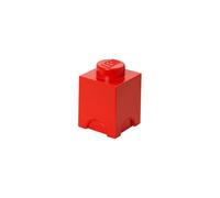 LEGO Storage Brick 1 Knob Red, Stackable Storage Box, 1.2l - LEGO Product, Storage Box with Lid, Desk Storage, Room Storage, Toy Box, Home Decor