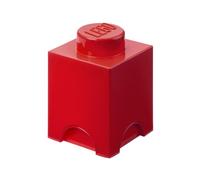 LEGO Storage Brick 1 Knob Red, Stackable Storage Box, 1.2l - LEGO Product, Storage Box with Lid, Desk Storage, Room Storage, Toy Box, Home Decor