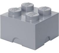 LEGO Storage Brick 4 Knobs GREY Stackable Plastic Storage Box with Lid KIDS