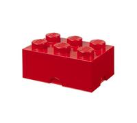 LEGO Storage Brick 6 Knobs Red, Stackable Storage Box, 8.47 l - LEGO Product, Plastic Storage Box with Lid, Desk Storage, Room Storage, Toy Box