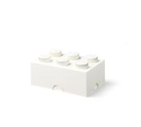 LEGO Storage Brick 6 Knobs White, Stackable Storage Box, 8.47 l - LEGO Product, Plastic Storage Box with Lid, Desk Storage, Room Storage, Toy Box