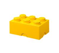 LEGO Storage Brick 6 Knobs Yellow, Stackable Storage Box, 8.47 l - LEGO Product, Plastic Storage Box with Lid, Desk Storage, Room Storage, Toy Box