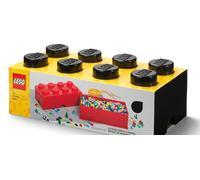 Lego Storage Brick 8 Knobs - Black, New