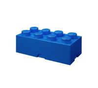 LEGO Storage Brick 8 Knobs BLUE - Stackable Plastic Storage Box with Lid for Kids and Adults, Ideal Desk Organizer and Toy Box - 12.1L Capacity