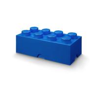 LEGO Storage Brick 8 Knobs BLUE - Stackable Plastic Storage Box with Lid for Kids and Adults, Ideal Desk Organizer and Toy Box - 12.1L Capacity