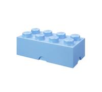 LEGO Storage Brick 8 Knobs LIGHT ROYAL BLUE - Stackable Plastic Storage Box with Lid for Kids and Adults, Ideal Desk Organizer and Toy Box - 12.1L