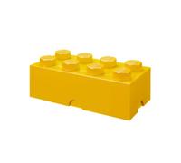 LEGO Storage Brick 8 Knobs YELLOW - Stackable Plastic Storage Box with Lid for Kids and Adults, Ideal Desk Organizer and Toy Box - 12.1L Capacity
