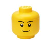 LEGO STORAGE HEAD (LARGE) - BOY - Polypropylene Storage Box with Lid for Kids' Toy Storage, Stackable Organizer, and Fun Storage Solution for LEGO Enthusiasts and Beyond