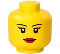 LEGO STORAGE HEAD (LARGE) - GIRL - Polypropylene Storage Box with Lid for Kids' Toy Storage, Stackable Organizer, and Fun Storage Solution for LEGO Enthusiasts and Beyond