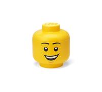 LEGO Storage Head (SMALL) - HAPPY BOY - Kids’ Toy Storage Box with Lid, Stackable Organizer, Stackable & Playful Design