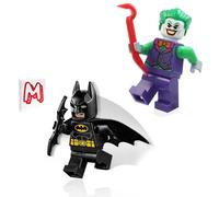 LEGO Super Heroes DC Batman Minifigure Combo - Batman with Batcape and Bat-a-rang & Joker in Orange Bow tie with Crowbar