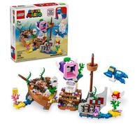 LEGO Super Mario Dorrie's Sunken Shipwreck Adventure Expansion Set Super Mario Collectible Toy for Kids with Cheep Cheep Cheep Chomp and Blooper Fig