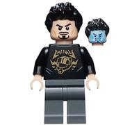 LEGO Superheroes: Tony Stark Minifig with Black Shirt and Gold Markings