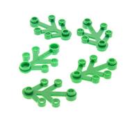 LEGO system, 5 blocks, green, with 4 x 3 nubs, small leaf bush, 2423