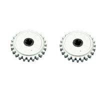 LEGO Technic - 2 Gear Wheels 24 Teeth with Slip Coupling in White.