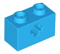 LEGO Technic, Brick 1 x 2 with Axle Hole, Part 32064, Choose Your Colour, Part 32064, Choose Your Colour (Dark Azure, 10, count)