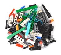 Lego Technic Building Blocks Colourful - Pack of 100 Liftarms Hole Bars Cross Bars Pins - Technic Parts for Creative Constructions