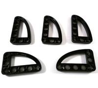 LEGO TECHNIC Liftarm 3x5 knobs L-shape thinly connected in black.