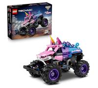 LEGO Technic Monster Jam Sparkle Smash Pull-Back Truck Toy - Pink Unicorn Themed Race Car Model Kit - Creative Birthday Gift for 7+ Year Old Boys, Girls & Fans - 42220