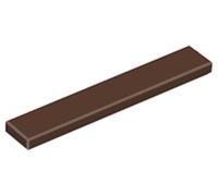 LEGO Tile 1 x 6, Part Number 6636 (Dark Brown, 5, Bricks)