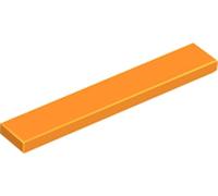 LEGO Tile 1 x 6, Part Number 6636 (Orange, 10, Bricks)