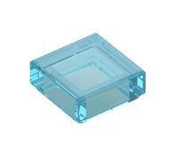 LEGO Tile 1x1, Part 98138 (Trans-Light Blue, 100, Pieces)