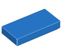LEGO Tile 1x2, Part 3069, Building Block Component (Blue, 10, Bricks)