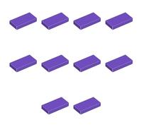 LEGO Tile 1x2, Part 3069, Building Block Component (Dark Purple, 10, count)