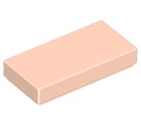 LEGO Tile 1x2, Part 3069, Building Block Component (Light Nougat, 10, Bricks)