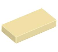 LEGO Tile 1x2, Part 3069, Building Block Component (Tan, 10, Bricks)