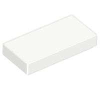 LEGO Tile 1x2, Part 3069, Building Block Component (White, 10, Bricks)