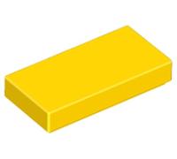 LEGO Tile 1x2, Part 3069, Building Block Component (Yellow, 10, Bricks)