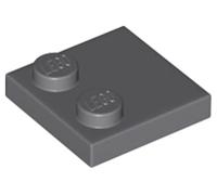 LEGO Tile 2 x 2, Modified with Studs on Edge, Part 33909 (Dark Bluish Gray, 50, Bricks)