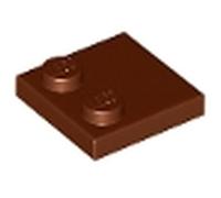 LEGO Tile 2 x 2, Modified with Studs on Edge, Part 33909 (Reddish Brown, 10, count)