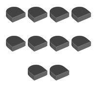 LEGO Tile, Round 1 x 1 Half Circle Extended, Part 24246 (Dark Bluish Gray, 10, count)