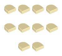 LEGO Tile, Round 1 x 1 Half Circle Extended, Part 24246 (Tan, 10, count)