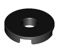 LEGO Tile, Round 2 x 2 with Hole, Part 15535, Choose Your Colour (Black, 2, count)