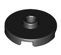 LEGO Tile Round 2 x 2 with Open Stud, Part 18674 (Black, 10, count)