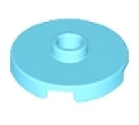 LEGO Tile Round 2 x 2 with Open Stud, Part 18674 (Medium Azure, 10, count)