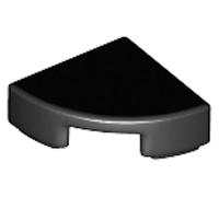 LEGO Tile, Round Quarter Circle 1 x 1, Part 25269 (Black, 10, Bricks)