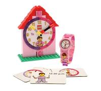 LEGO Time Teacher 9005039 Pink Kids Minifigure Link Buildable Watch, Constructible Clock and Activity Cards | Pink/White | Plastic | 25mm case Diameter | Analogue Quartz | boy Girl | Official