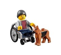 LEGO Town City Fun in the Park Minifigure - Disabled Handicapped Man Boy with Dog in Wheelchair (60134)