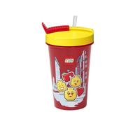 LEGO Tumbler With Straw - Fun & Functional Hydration for Kids | Reusable, Insulated Cup With Straw, Lid & LEGO Iconic Graphics, Red and Yellow