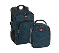 LEGO Unisex Kid's Heritage Classic Backpack and Lunchbox Combo Set, Blueprint, One Size, Heritage Classic Backpack and Lunchbox Combo Set