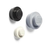 LEGO Wall Hanger Set - 3Piece Decorative Home Accessories for Kids & Adults, Cute Room Decor, Space-Saving Coat Hooks, Wall Hangers White, Black, Grey
