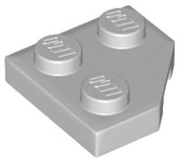LEGO Wedge, Plate 2 x 2 Cut Corner, Part 26601 (Light Bluish Gray, 10, Bricks)