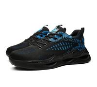 Legou Labor Insurance Shoes Steel Head Safety Protection Breathable Comfortable wear-Resistant Non-Slip Blue 9.5