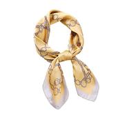 Legou Scarf satin silk imitation small silk chain printing square hair band scarf Yellow 70 * 70cm