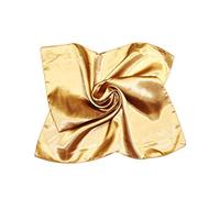 Legou Women Silk Feeling Large Square Plain Skin-friendly Bandanas Headscarff Golden 20 * 20 inches