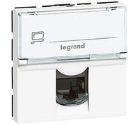 Legrand - 076576 - Category 6A STP - Socket with Metal Cover Mosaic - 2 Modules - White